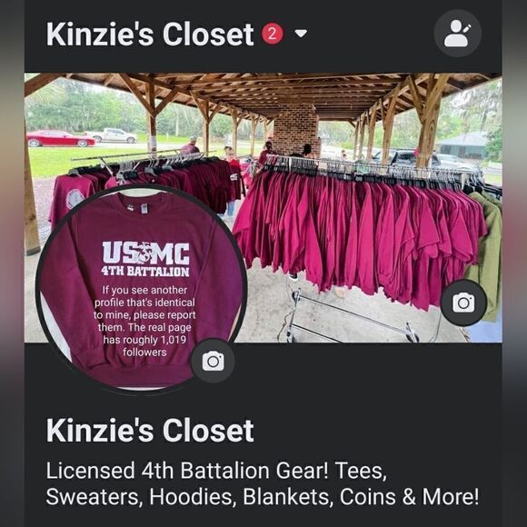 4th Battalion Left Chest Logo Burgundy Tee (#1) - Picture 3 of 3